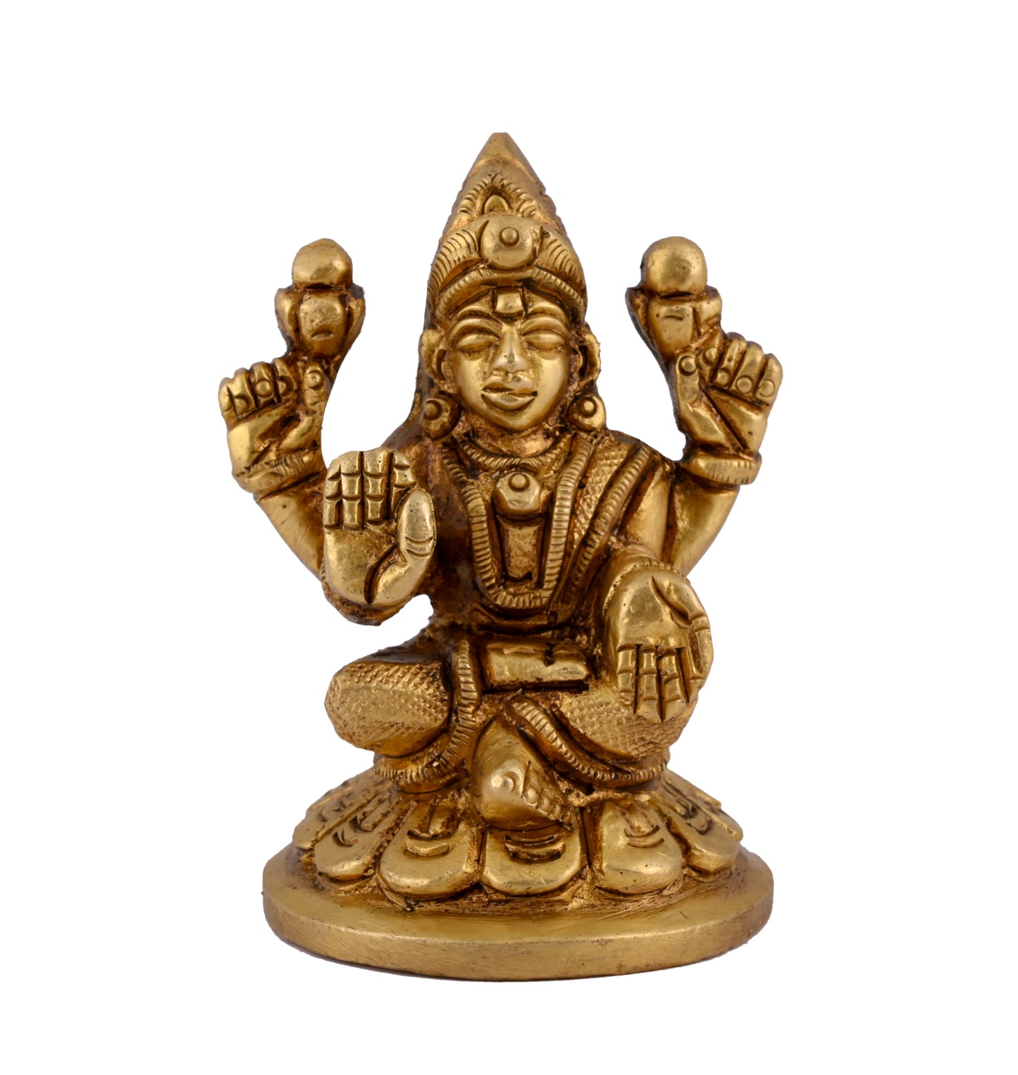 Brass Ganesha Laxmi Idol Set Small for Pooja