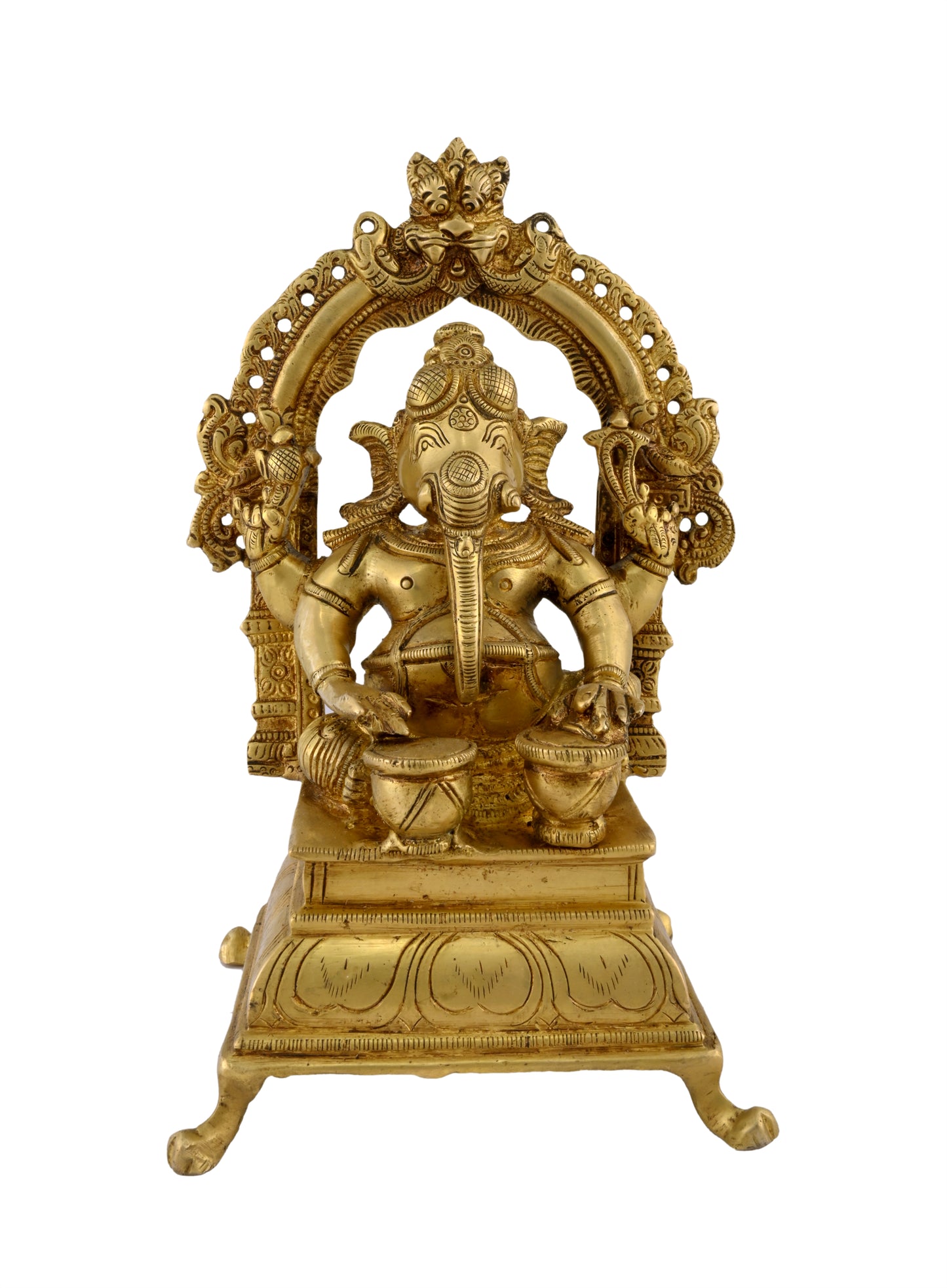 Brass Ganesh Music Arch - Tabla