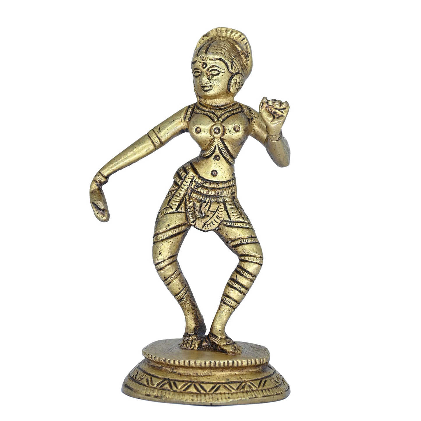 Brass Set of 5 Apsara Dancing Lady Statues