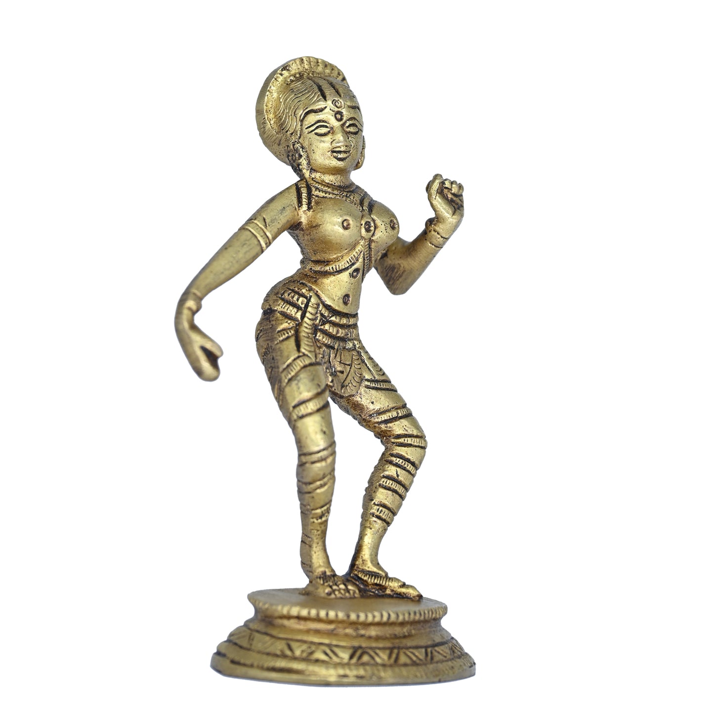 Brass Set of 5 Apsara Dancing Lady Statues