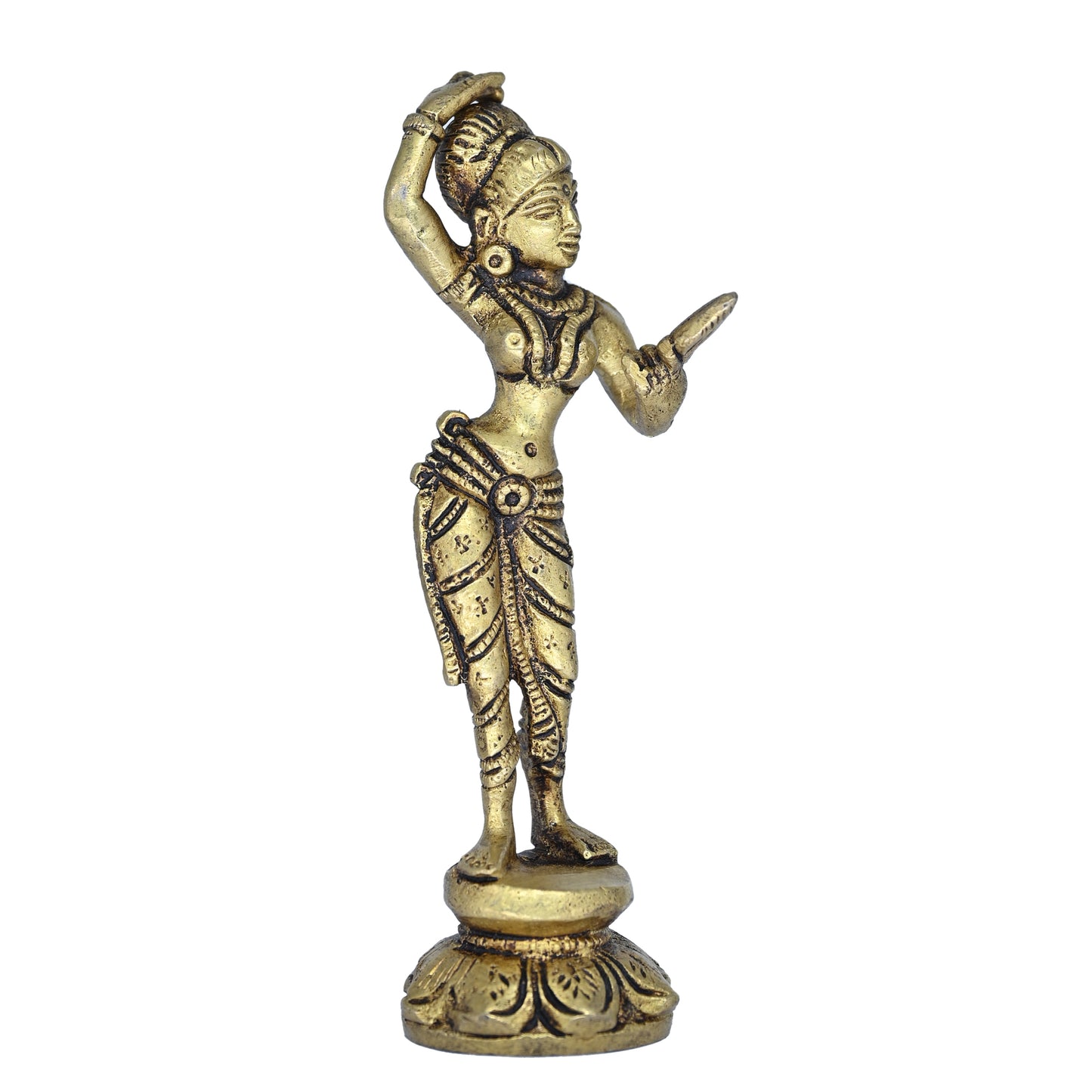 Brass Set of 5 Apsara Dancing Lady Statues