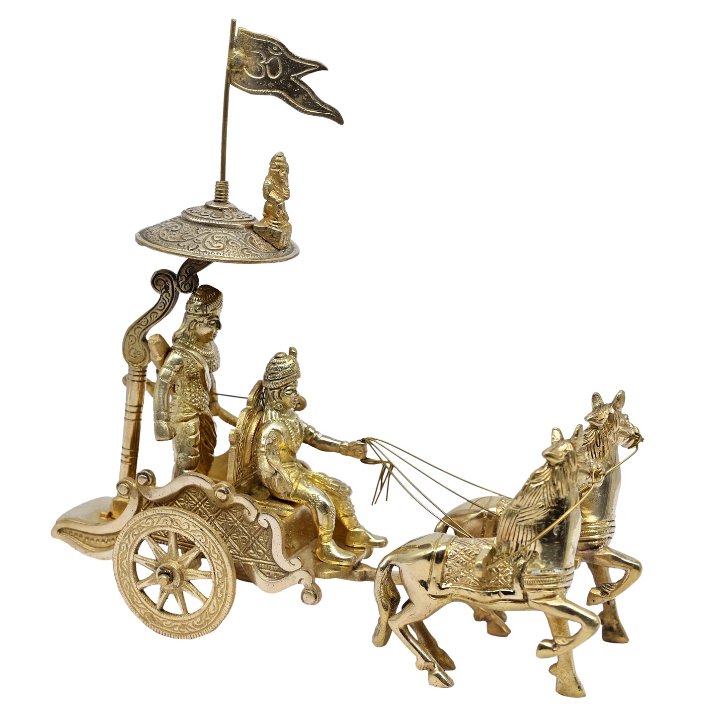 Brass Mahabharath Rath - 2 Horse