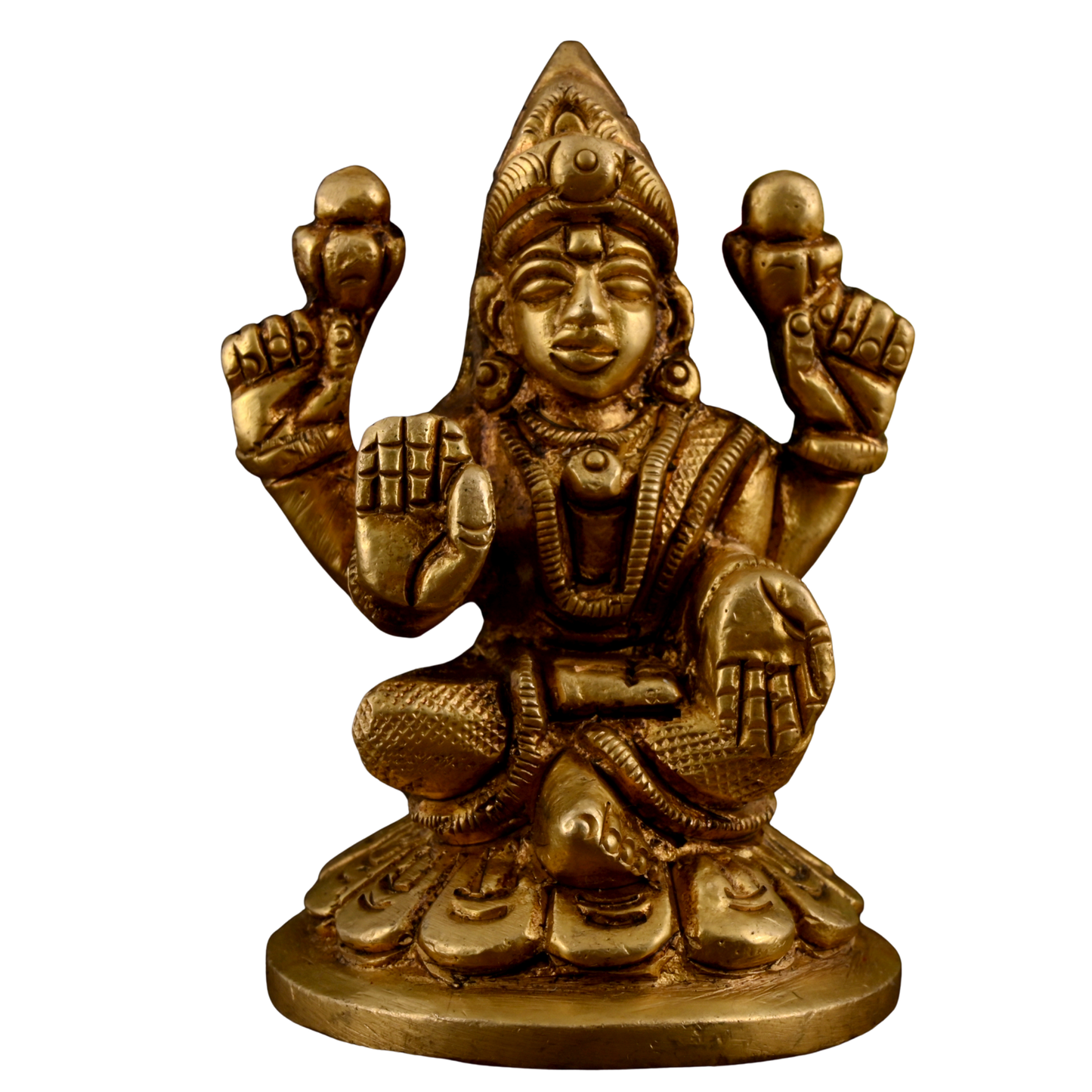 Brass Ganesha Laxmi Idol Set Small for Pooja