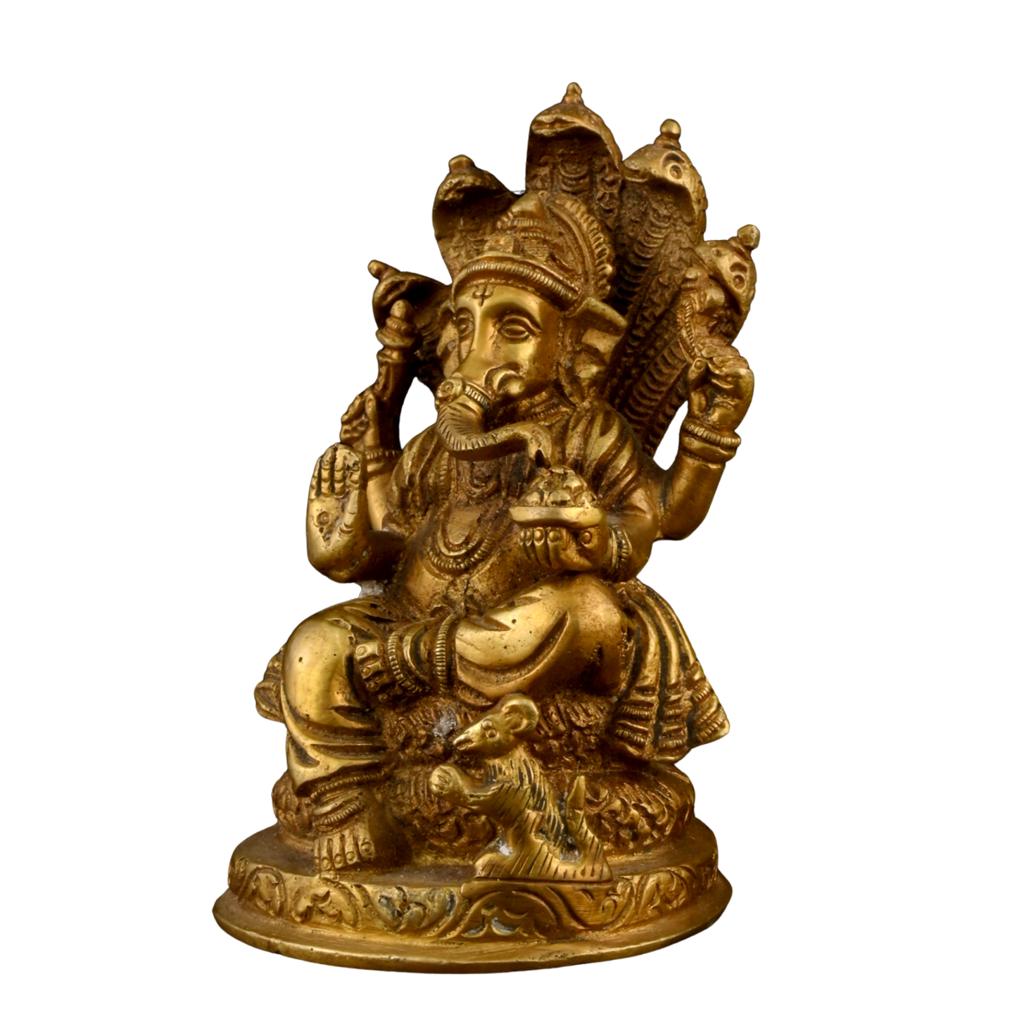 Brass Ganesha with Sheshnaag Arch