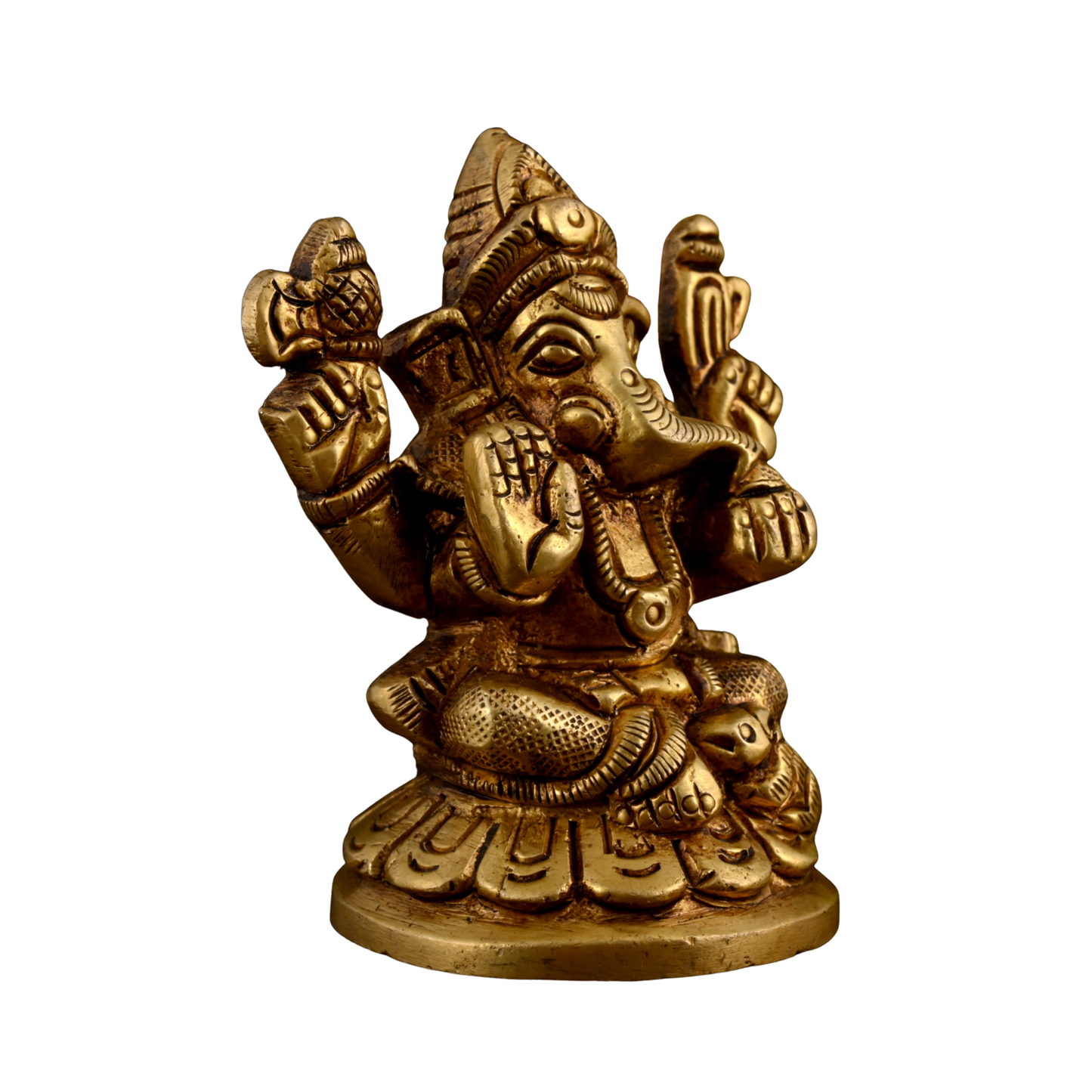 Brass Ganesha Laxmi Idol Set Small for Pooja
