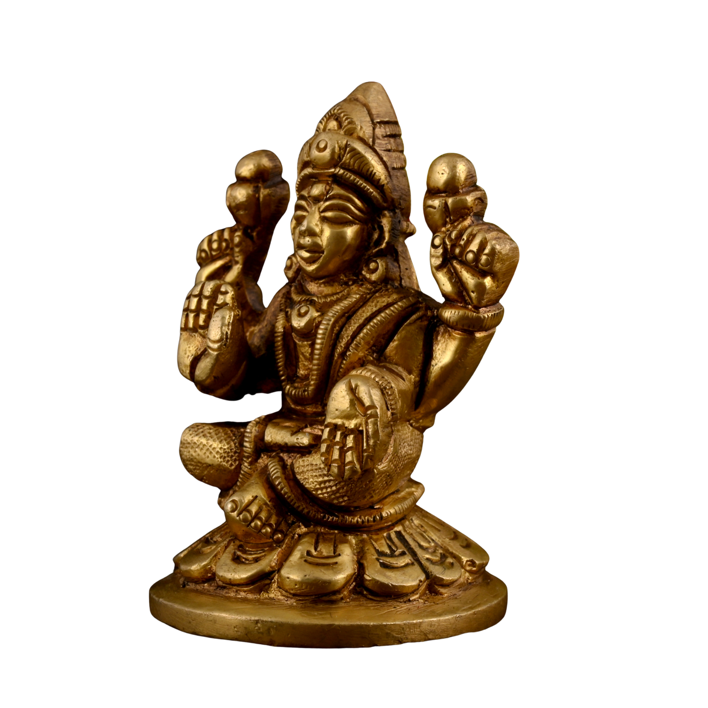 Brass Ganesha Laxmi Idol Set Small for Pooja