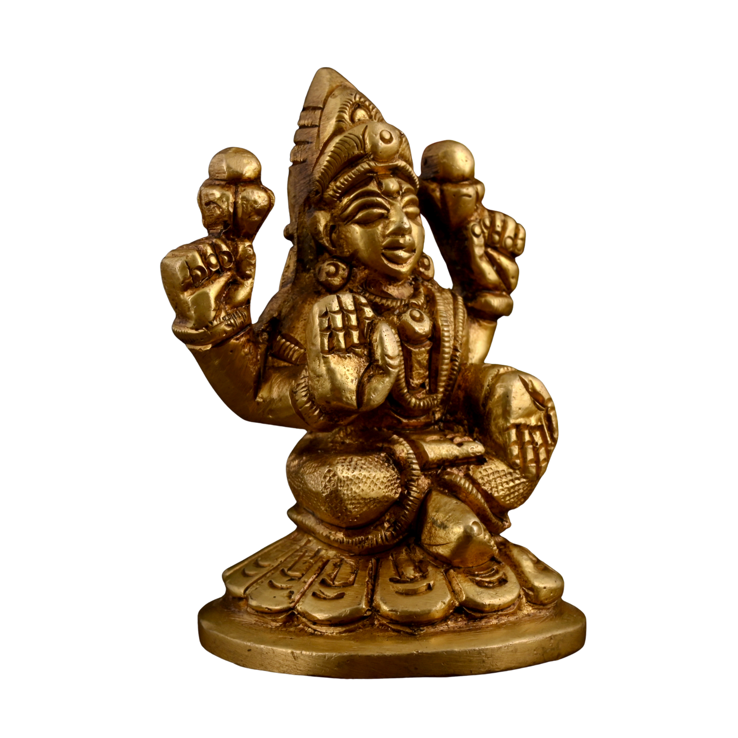 Brass Ganesha Laxmi Idol Set Small for Pooja