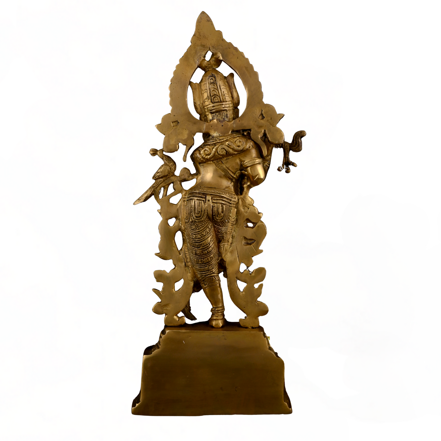 Brass Lord Krishna Idol Playing Flute