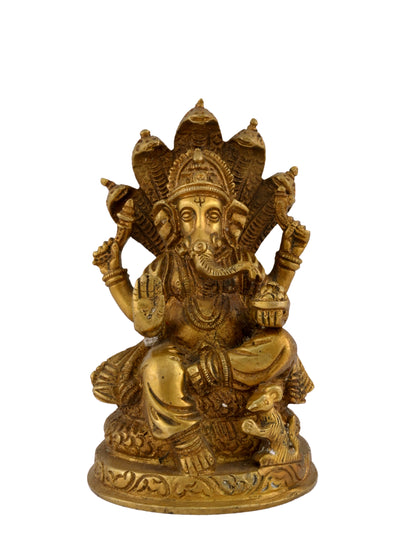 Brass Ganesha with Sheshnaag Arch