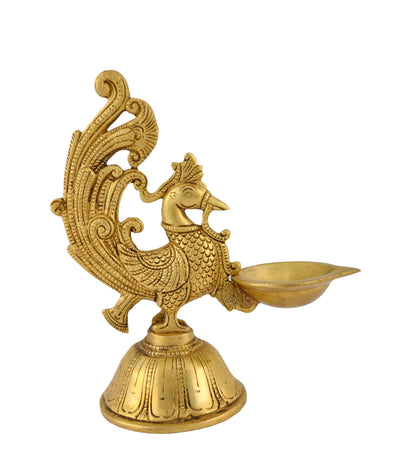 Brass Peacock Diya