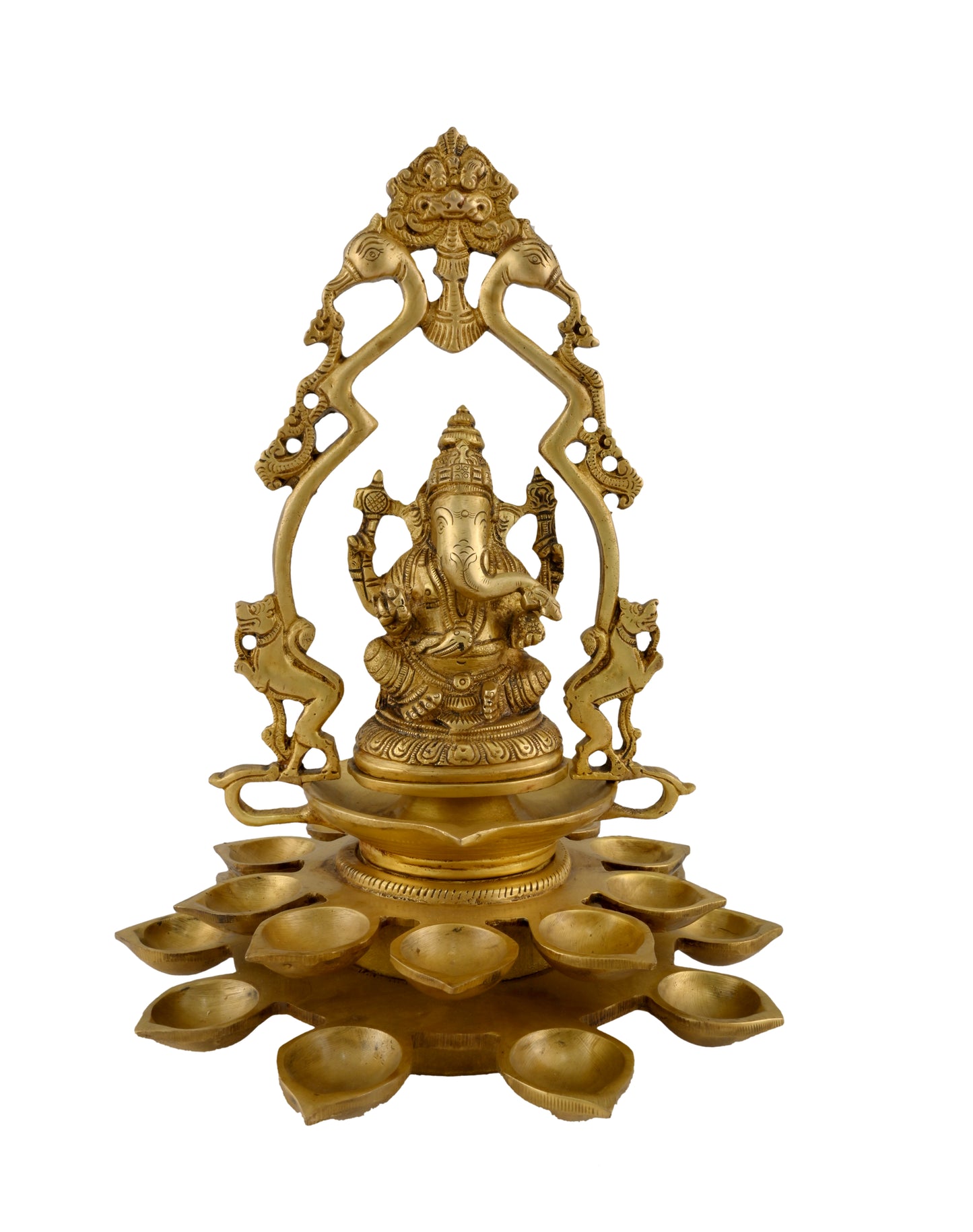 Brass Ganesha 21 Diya