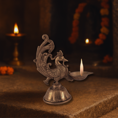 Brass Peacock Diya