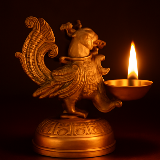 Brass Peacock Diya