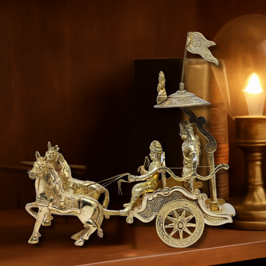 Brass Mahabharath Rath - 2 Horse