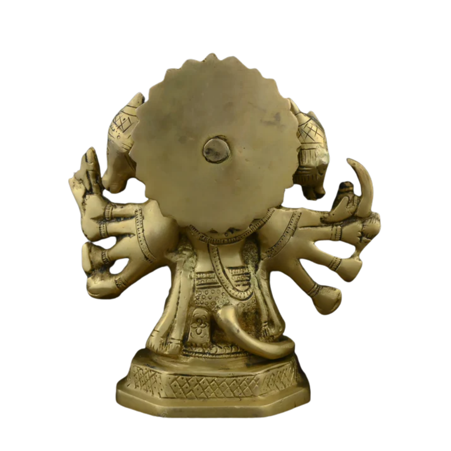 Brass Panchmukhi Sitting Bajrangbali Lord Hanuman Idol