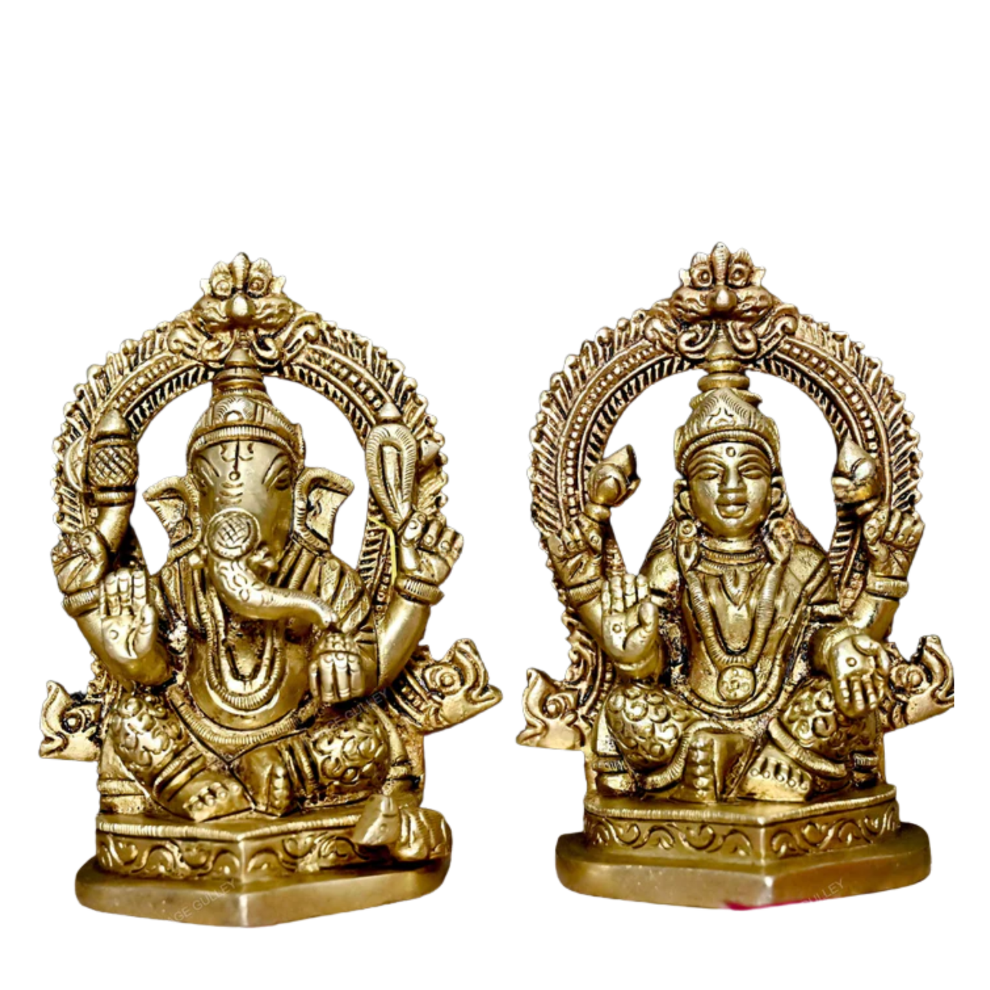 Brass Ganesha Laxmi Idol Set for Pooja