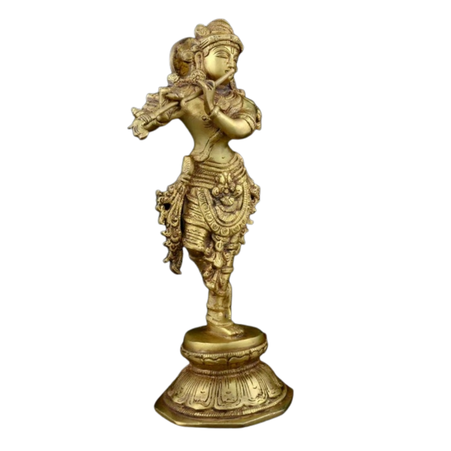 Brass Krishna Antique Standing Idol