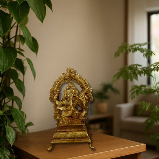 Brass Music Ganesh Arch Veena