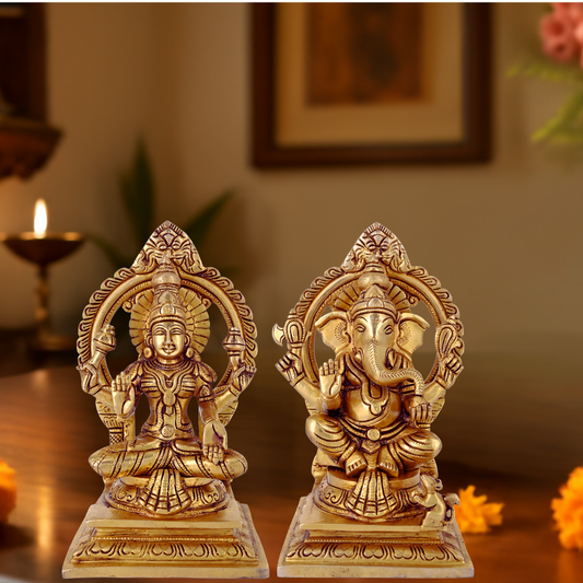 Brass Ganesha & Laxmi - Big Arch
