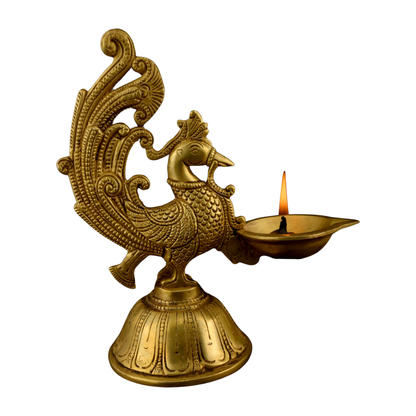 Brass Peacock Diya
