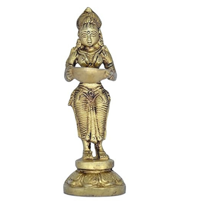 Brass Deep Lakshmi Statue Pair (2 Pieces)