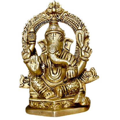 Brass Ganesha Laxmi Idol Set for Pooja