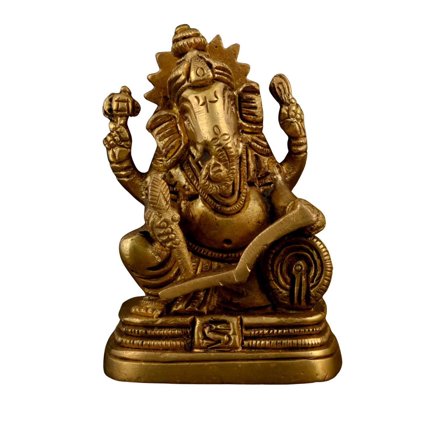 Brass Book Reading Ganesha