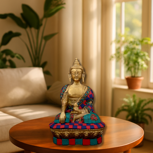 Brass Buddha Idol Sitting