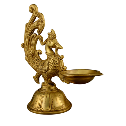 Brass Peacock Diya