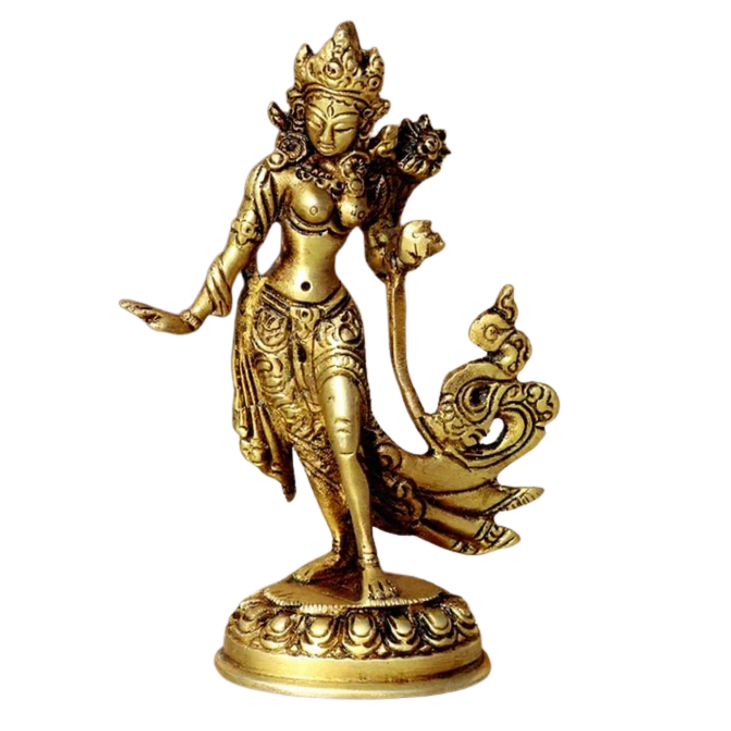 Brass Apsara Standing Tara Statue