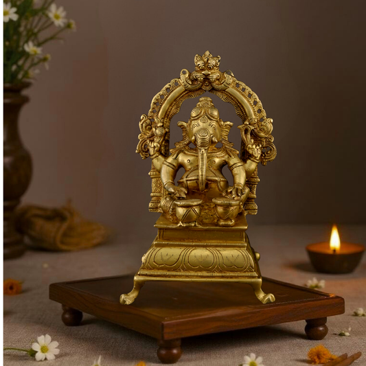 Brass Ganesh Music Arch - Tabla