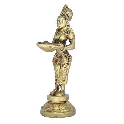 Brass Deep Lakshmi Statue Pair (2 Pieces)