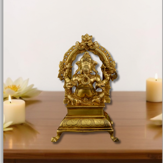 Brass Ganesha Music Arch - Manjeera